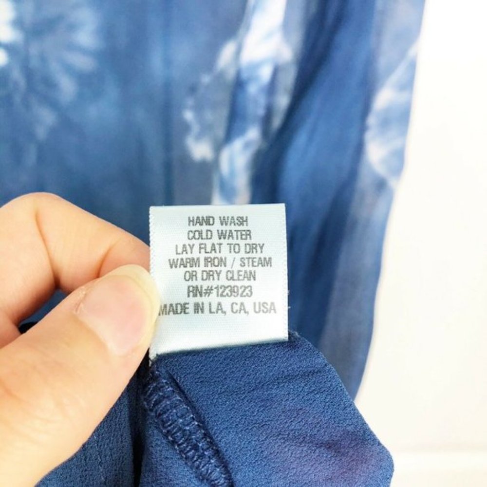 LACAUSA Dad's Shirt Dress Indigo Tie Dye Maxi S - Picture 6 of 6